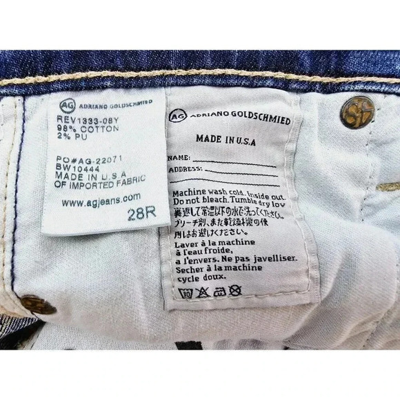 AG Adriano Goldschmied Size 28X26 Women Stilt Roll-Up Cigarette Blue Denim Jeans - Picture 6 of 13